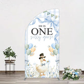 Lofaris Silly Goose Balloon Bow First Birthday Half Moon Arch Backdrop